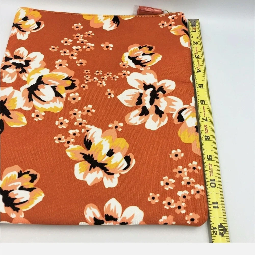 NWOT Rachel Pally Canvas & Faux Leather Reversible Clutch Bag Tablet Sleeve